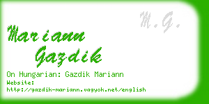 mariann gazdik business card